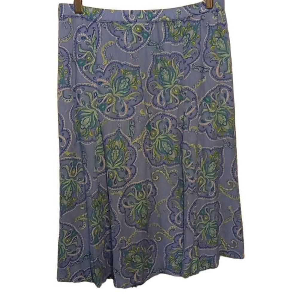 Jacylin Smith Blue Elastic Waist Knee Length Skirt Women's Size S/C RN 42000